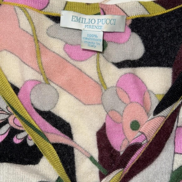 Emilio Pucci authentic 100% cashmere V-neck button-down sweater sz S/M - Picture 1 of 9